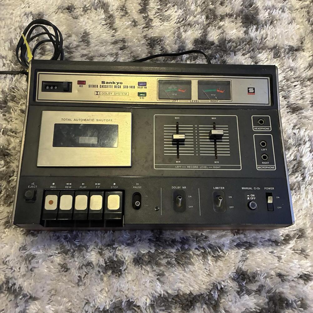 Vintage SANKYO STD-1410 Stereo Cassette Player (As is, unknown condition)